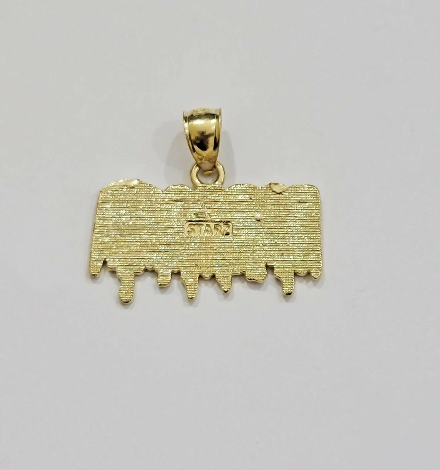 Real 10k Yellow gold King Pendant charm Drip diamond cut for Men 10kt gold - Image 7