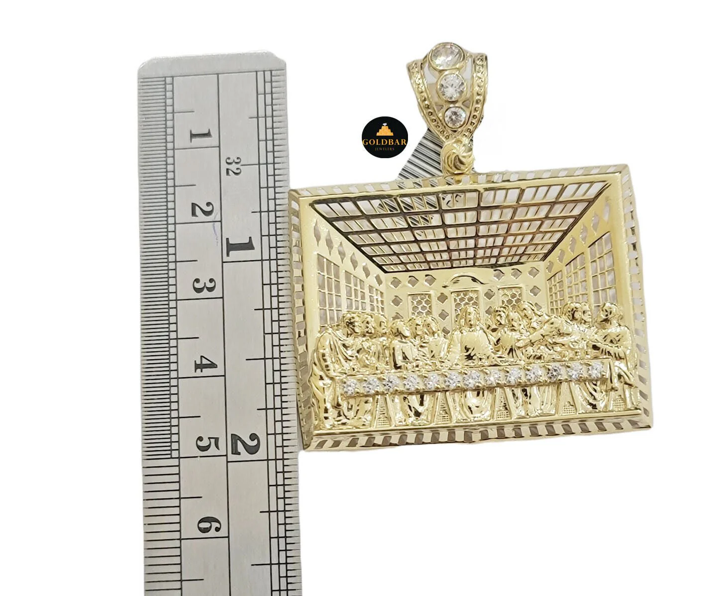 Real 10k Yellow Gold last supper Charm Pendant For Men's 2" Inch For Chain,10KT - Image 2