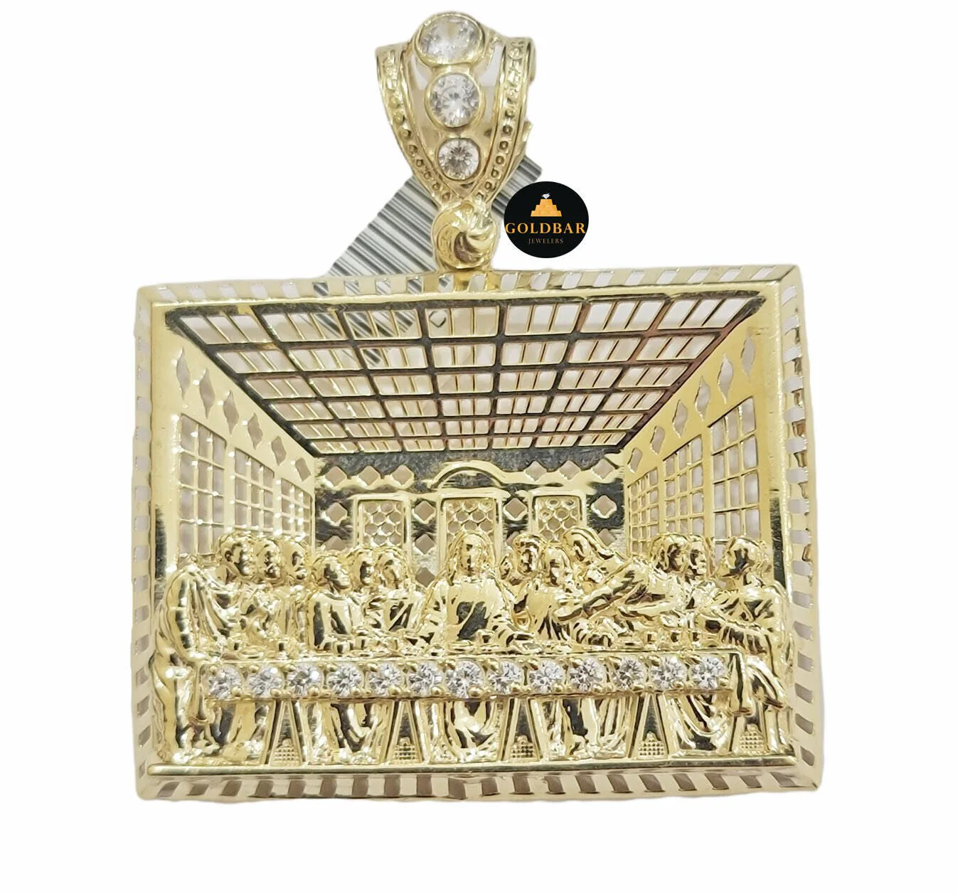 Real 10k Yellow Gold last supper Charm Pendant For Men's 2" Inch For Chain,10KT - Image 6