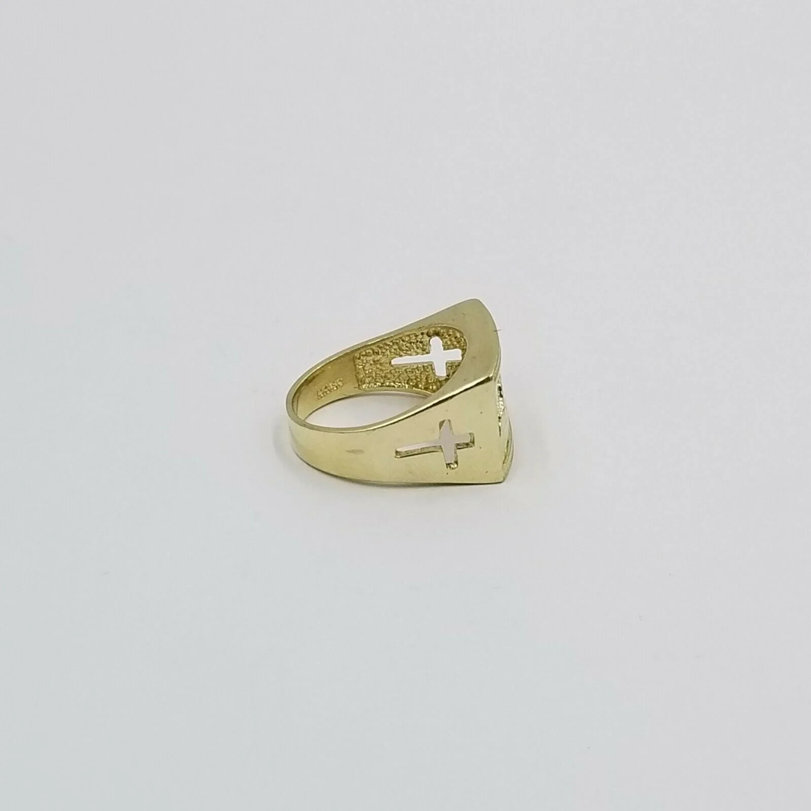 REAL 10k Yellow Gold Last Supper Ring Cross Design Men's Ring, All Sizes - Image 7