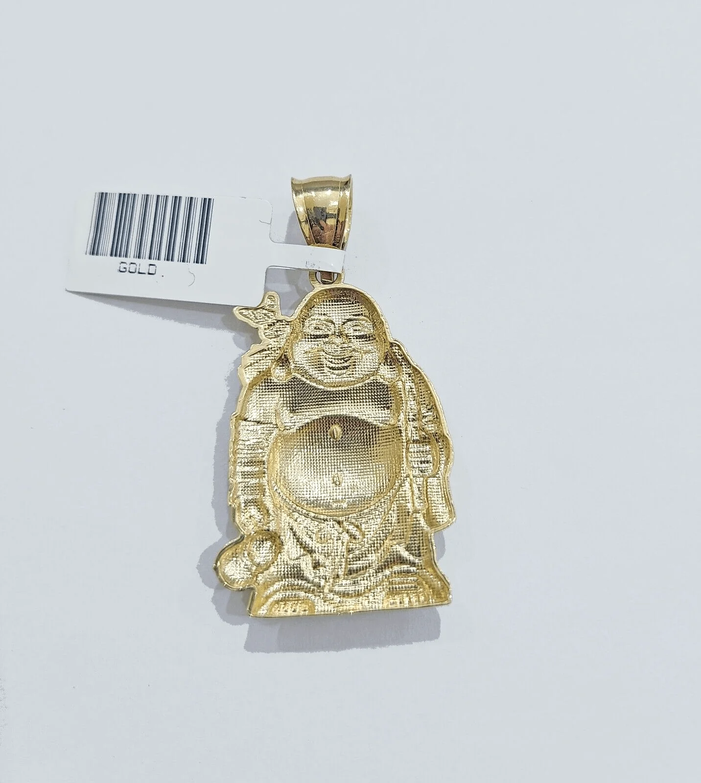 Real 10k Yellow Gold Laughing Buddha Charm 1.5''inches Pendant 10kt for Chain - Image 5