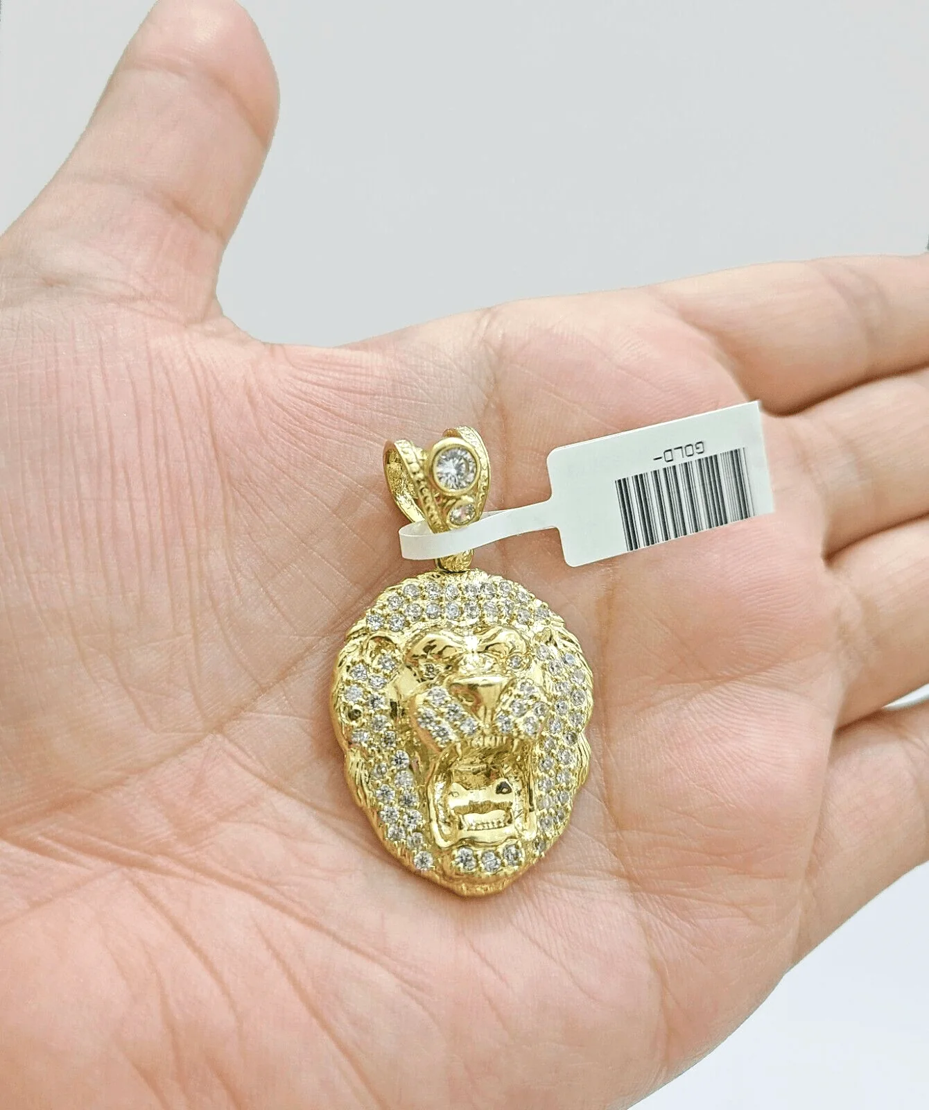 Real 10k Yellow Gold Lion Head Charm 1.5''inches Pendant 10kt for Chain