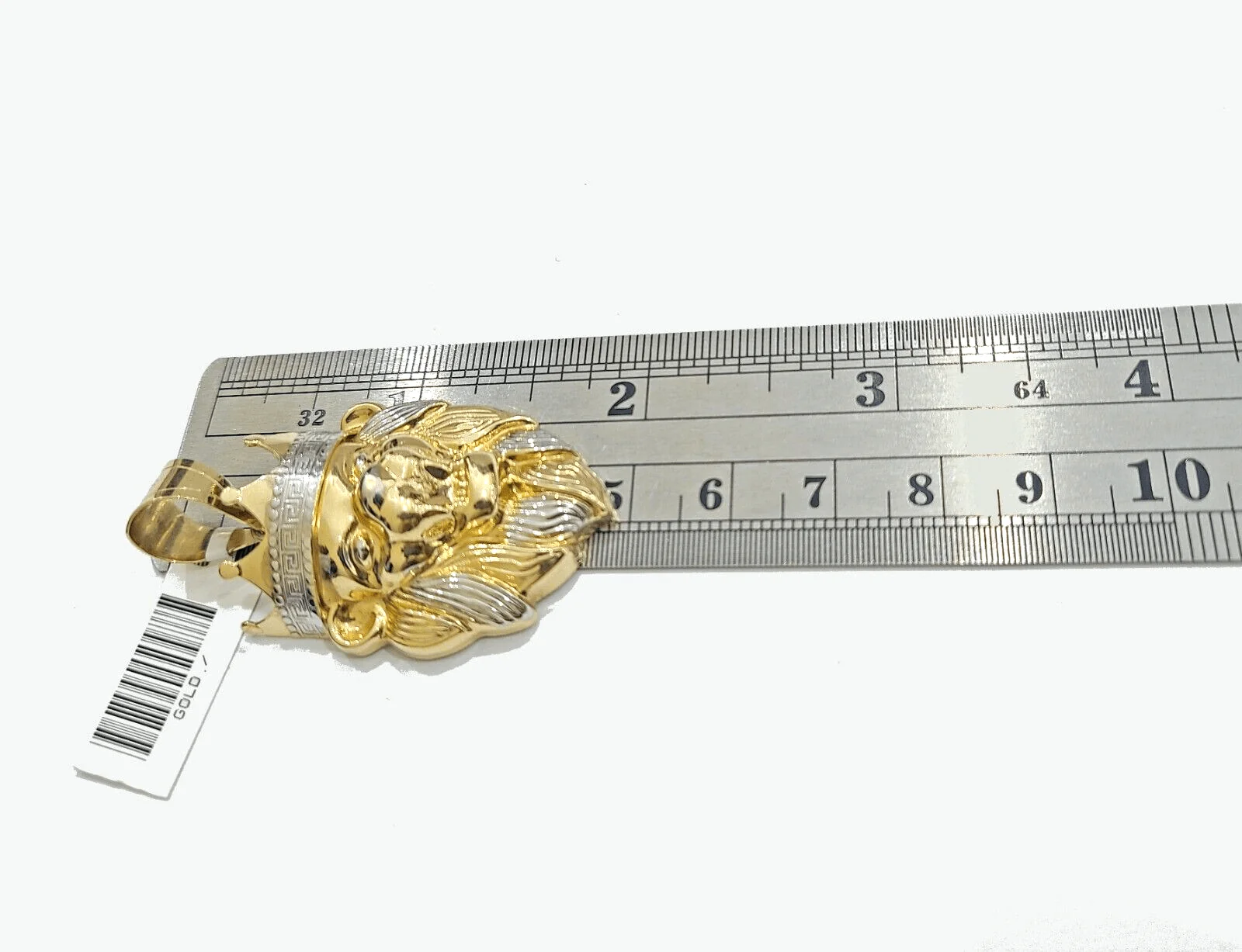 Real 10k Yellow Gold  Lion Head Crown Charm Pendant 10kt for Chain - Image 4