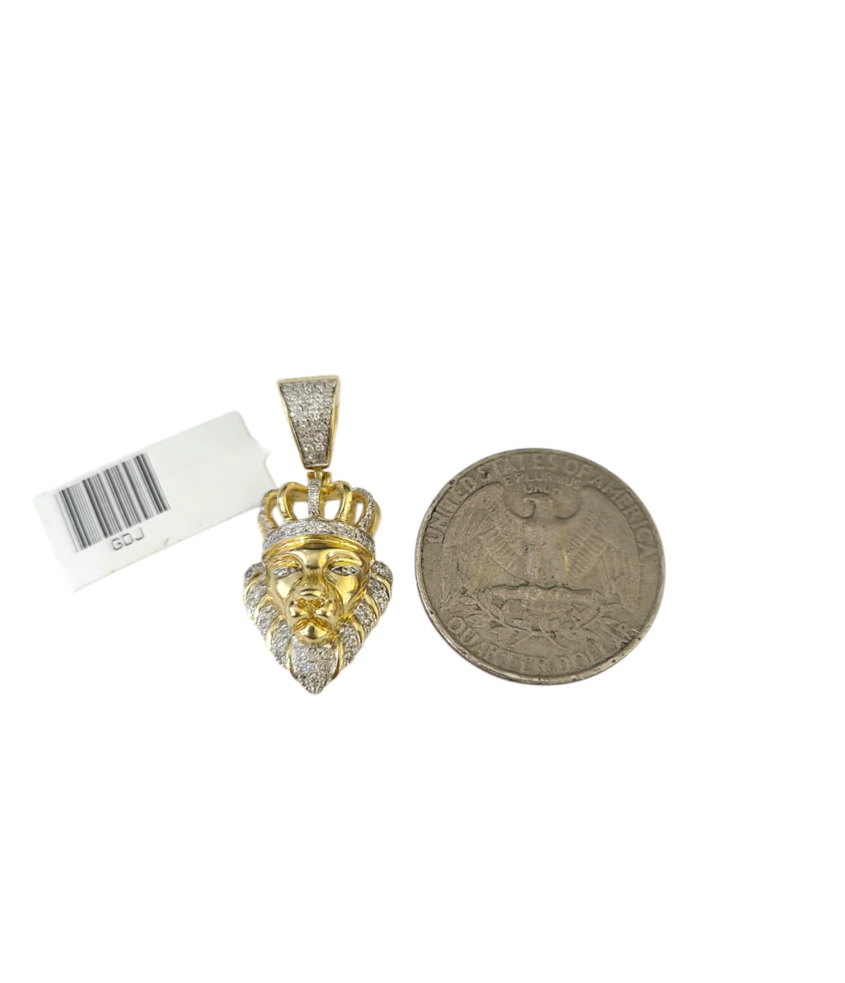 Real 10k Yellow Gold Lion Head Diamond Charm Pendant 1.25'' inch Genuine 10kt - Image 3