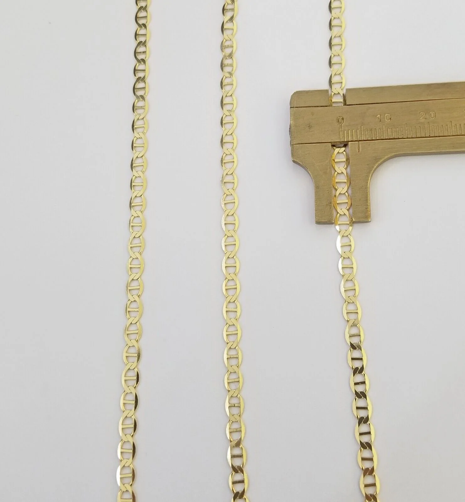 Real 10k Yellow Gold Mariner Anchor Link Chain 22" Inch 4mm Necklace - Image 3