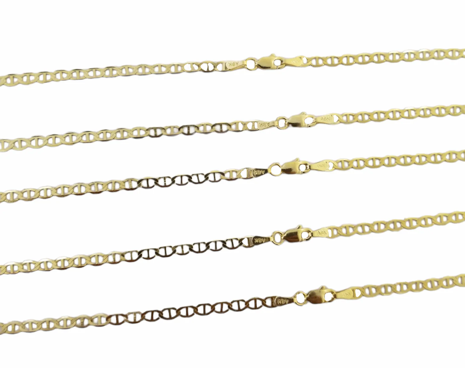 Real 10k Yellow Gold Mariner Anchor Link Chain  3mm  Necklace 16"-24" Inch - Image 3