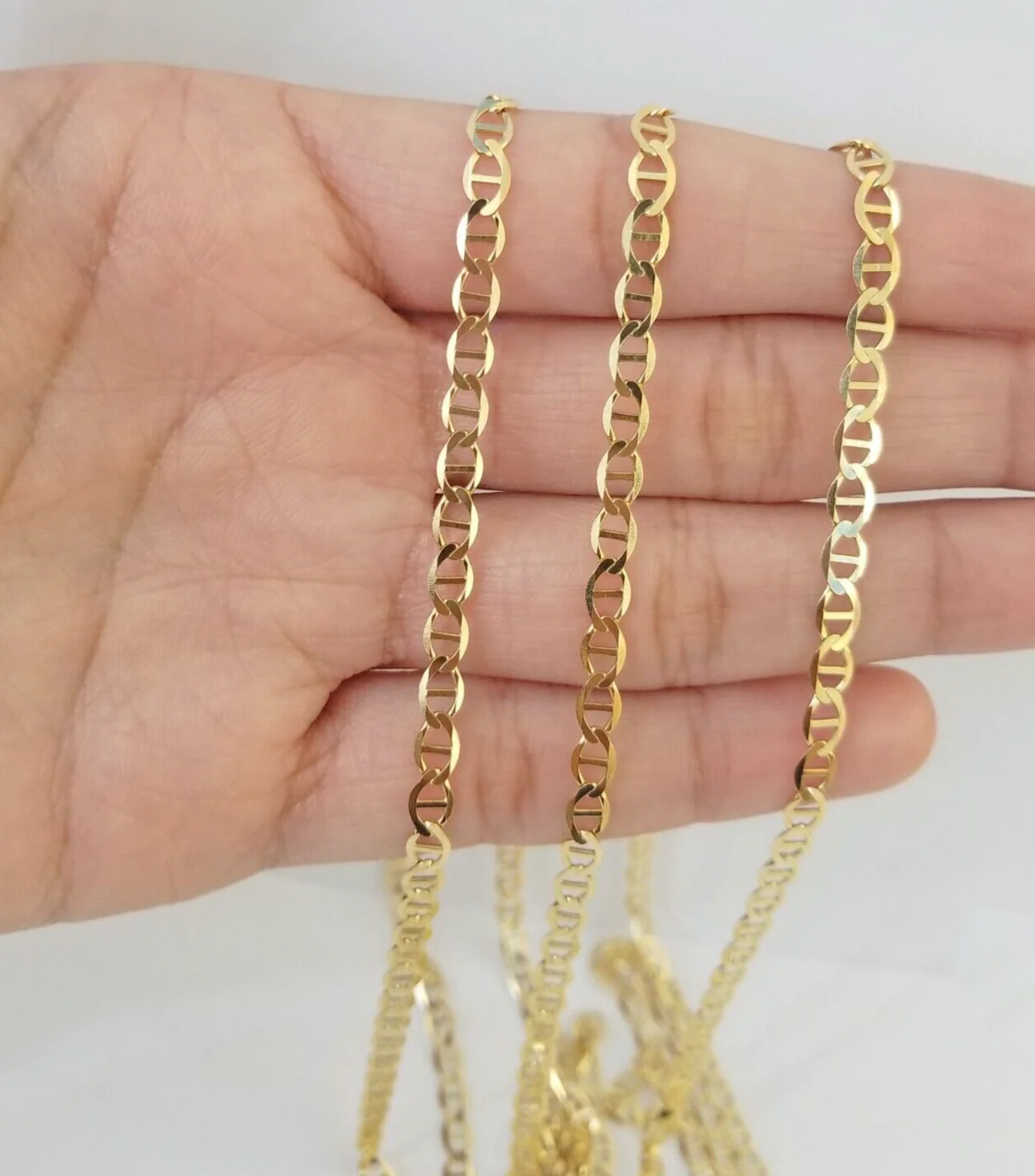 Real 10k Yellow Gold Mariner Anchor Link Chain 4mm Necklace 20" Inch - Image 2