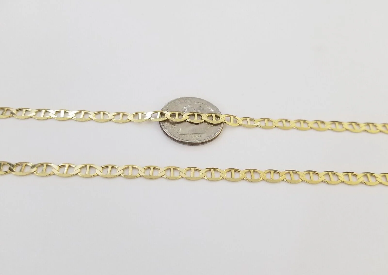 Real 10k Yellow Gold Mariner Anchor Link Chain 4mm Necklace 20" Inch - Image 6