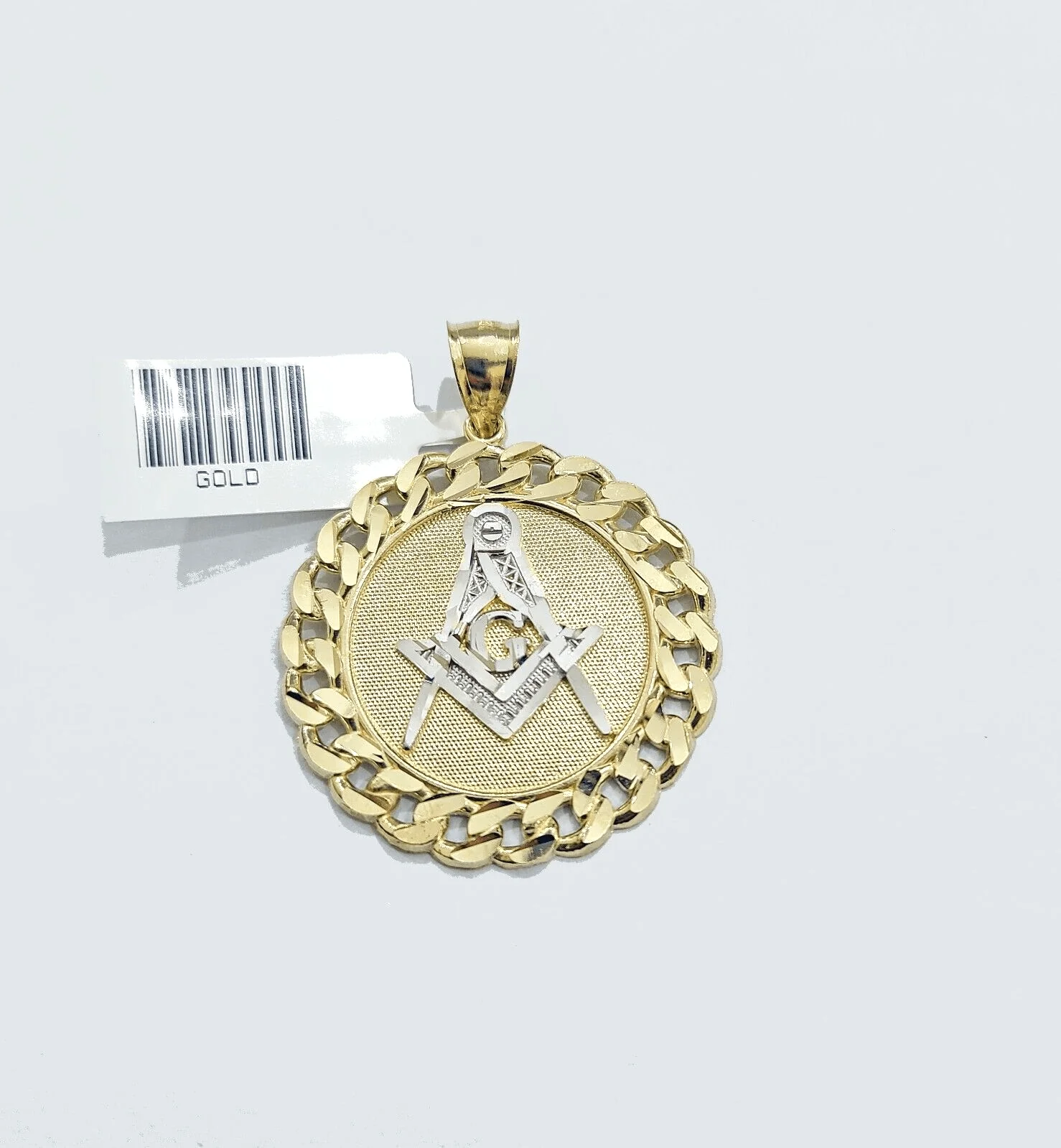 Real 10k Yellow Gold  Masonic Charm 1.5'' inches  Pendant 10kt for Chain - Image 2