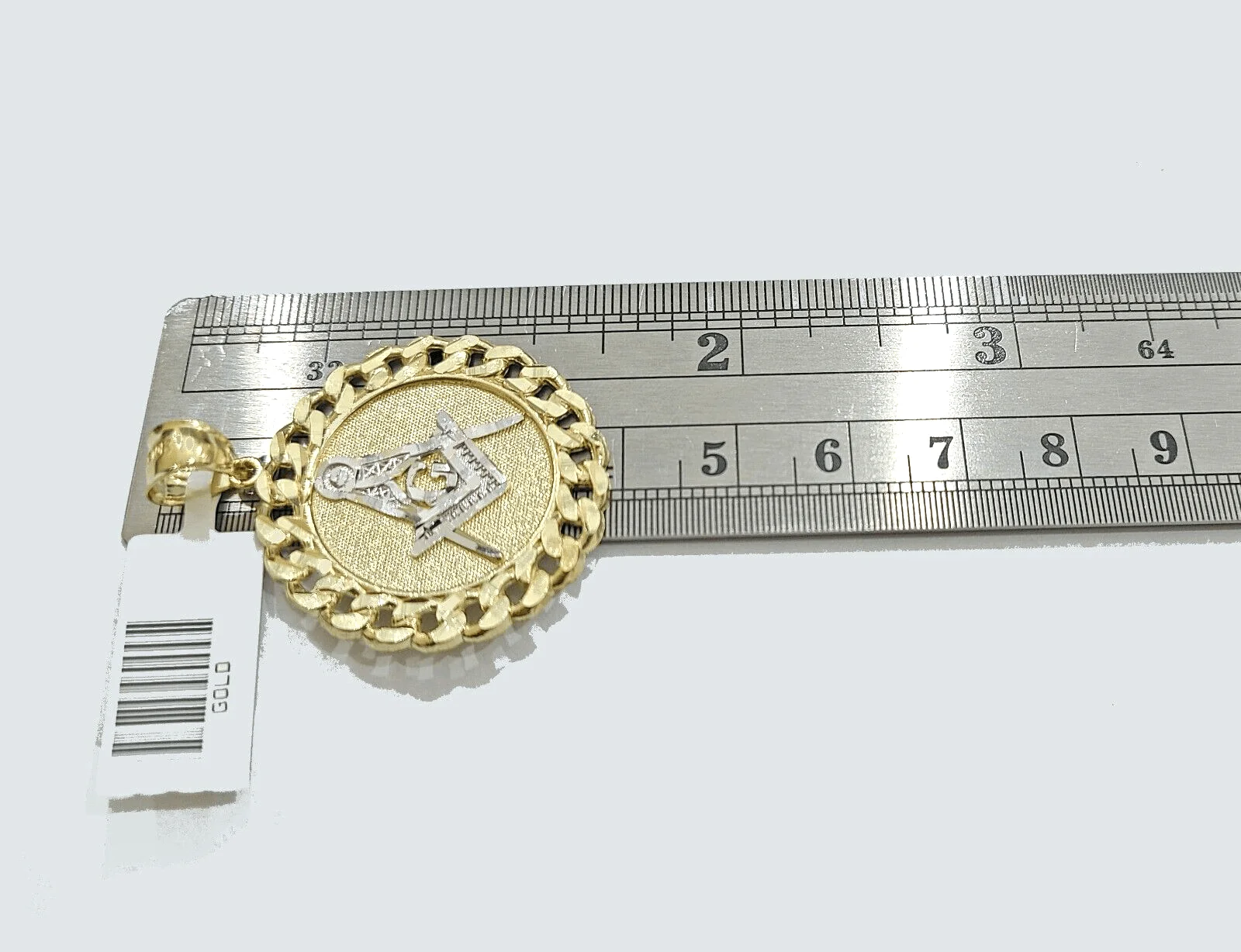 Real 10k Yellow Gold  Masonic Charm 1.5'' inches  Pendant 10kt for Chain - Image 4