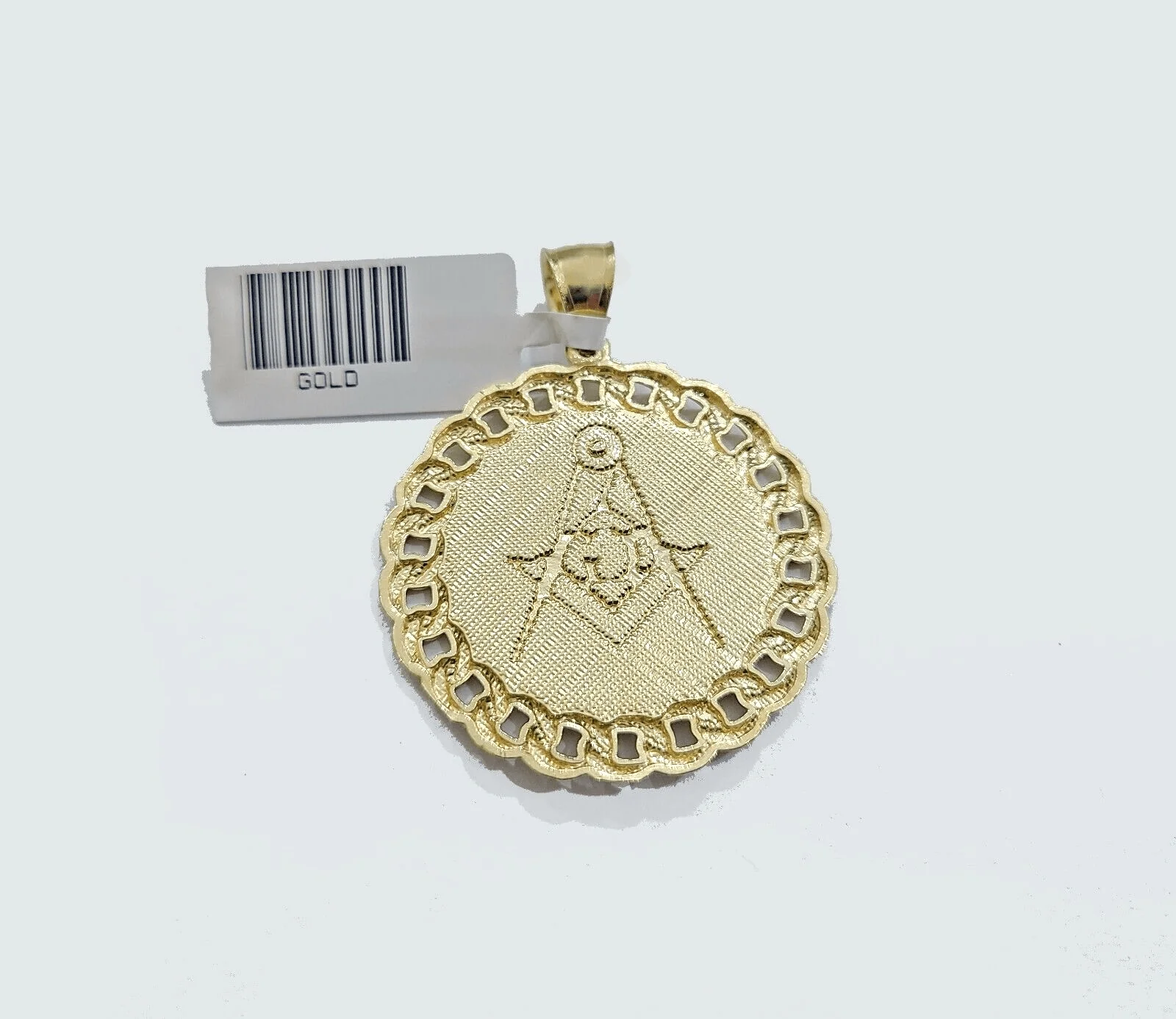Real 10k Yellow Gold  Masonic Charm 1.5'' inches  Pendant 10kt for Chain - Image 5