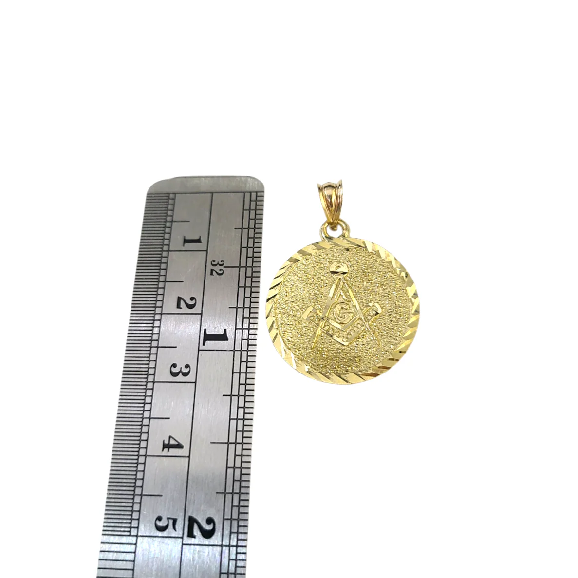 Real 10K  Yellow Gold Masonic Freemason Medal Pendant Charm Genuine 10kt - Image 2