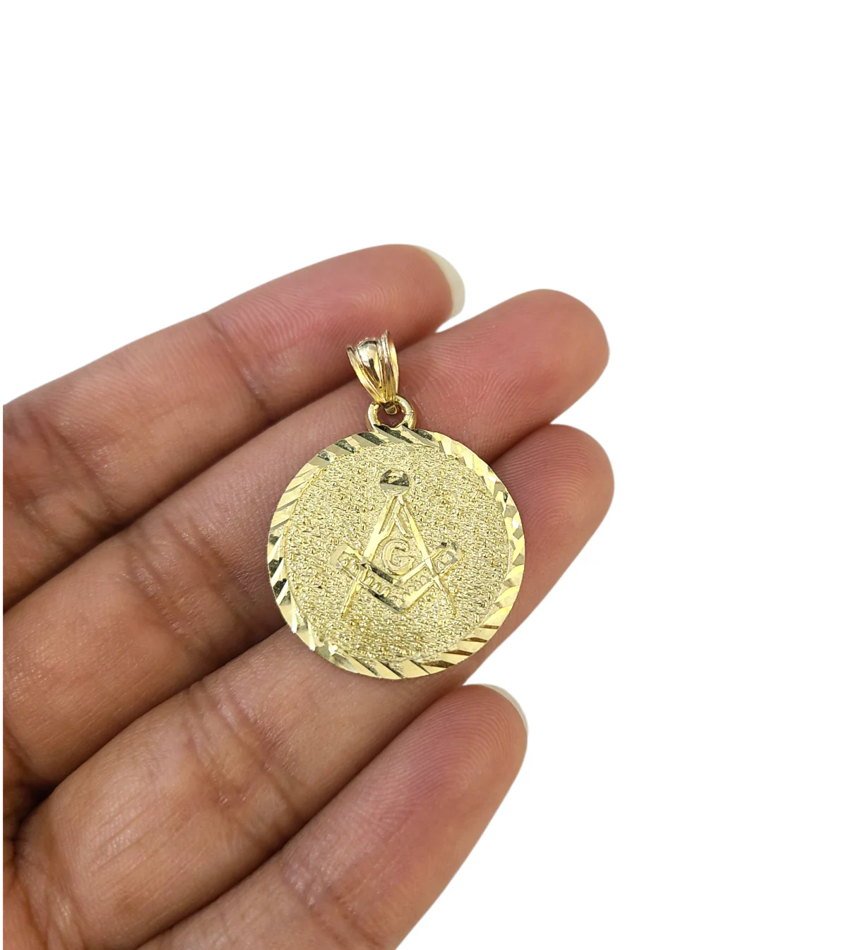 Real 10K  Yellow Gold Masonic Freemason Medal Pendant Charm Genuine 10kt - Image 3