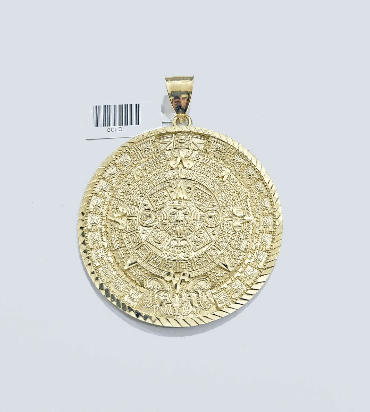Real 10k Yellow Gold  Mayan Calendar Charm Pendant 10kt for Chain - Image 3