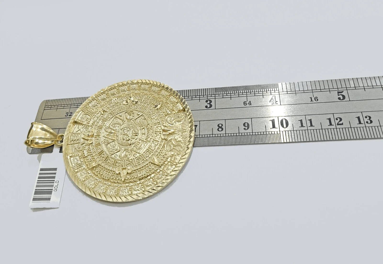Real 10k Yellow Gold  Mayan Calendar Charm Pendant 10kt for Chain - Image 4