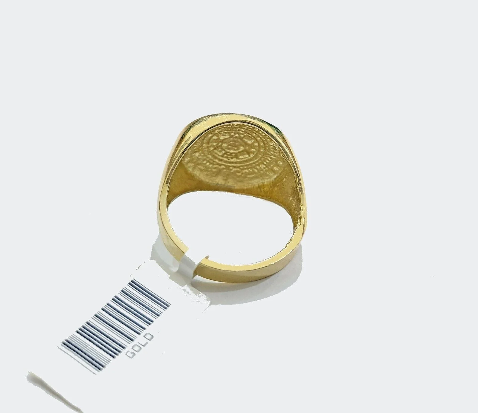 Real 10k Yellow Gold Mayan Calendar  Ring Band All Sizes - Image 4