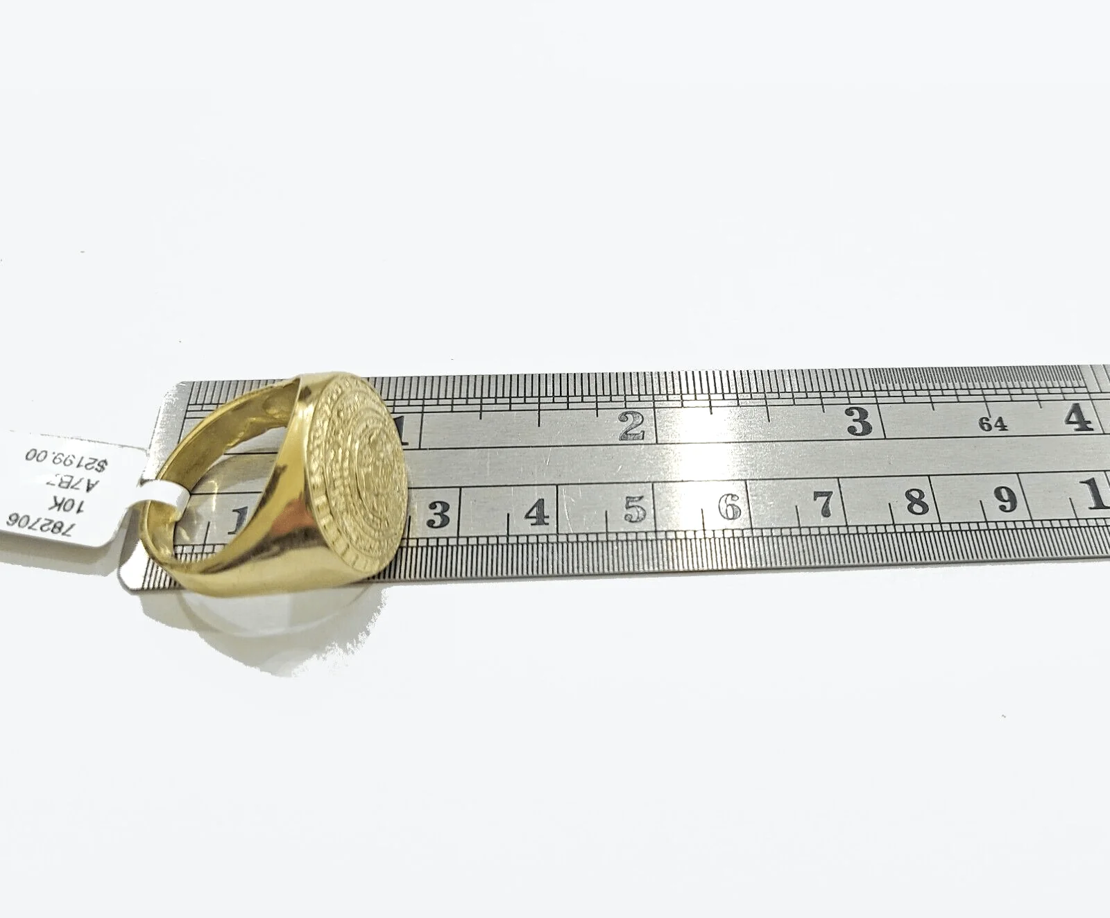 Real 10k Yellow Gold Mayan Calendar  Ring Band All Sizes - Image 5
