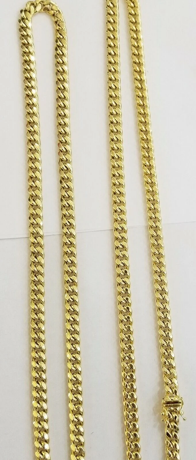 Real 10k yellow Gold Men Necklace chain 7mm 20" Miami Cuban Chain Box Lock - Image 2
