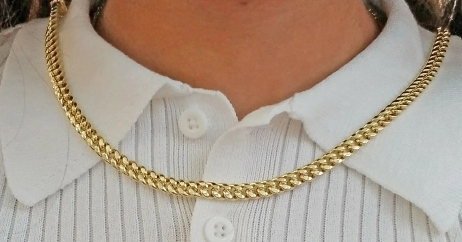 Real 10k yellow Gold Men Necklace chain 7mm 20" Miami Cuban Chain Box Lock - Image 4