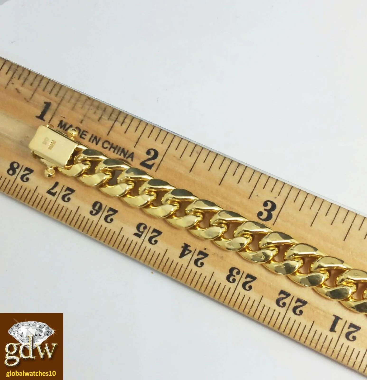 Real 10k yellow Gold Miami Cuban Bracelet 9" Inch 7mm Box Lock Unisex - Image 2