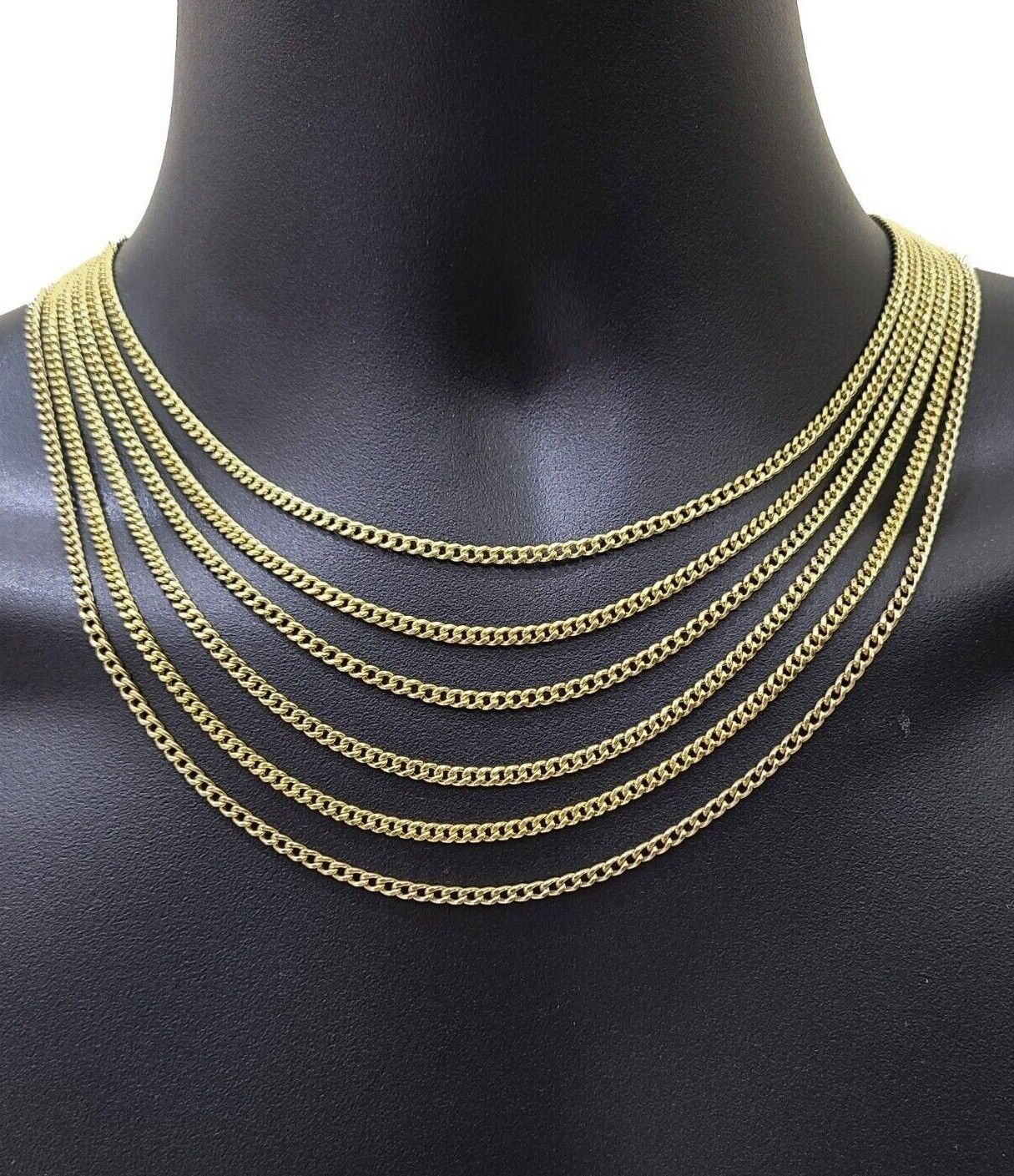 Real 10K Yellow Gold Miami Cuban Chain 3mm Necklace  18-30'' Inches Lobster 10kt - Image 2