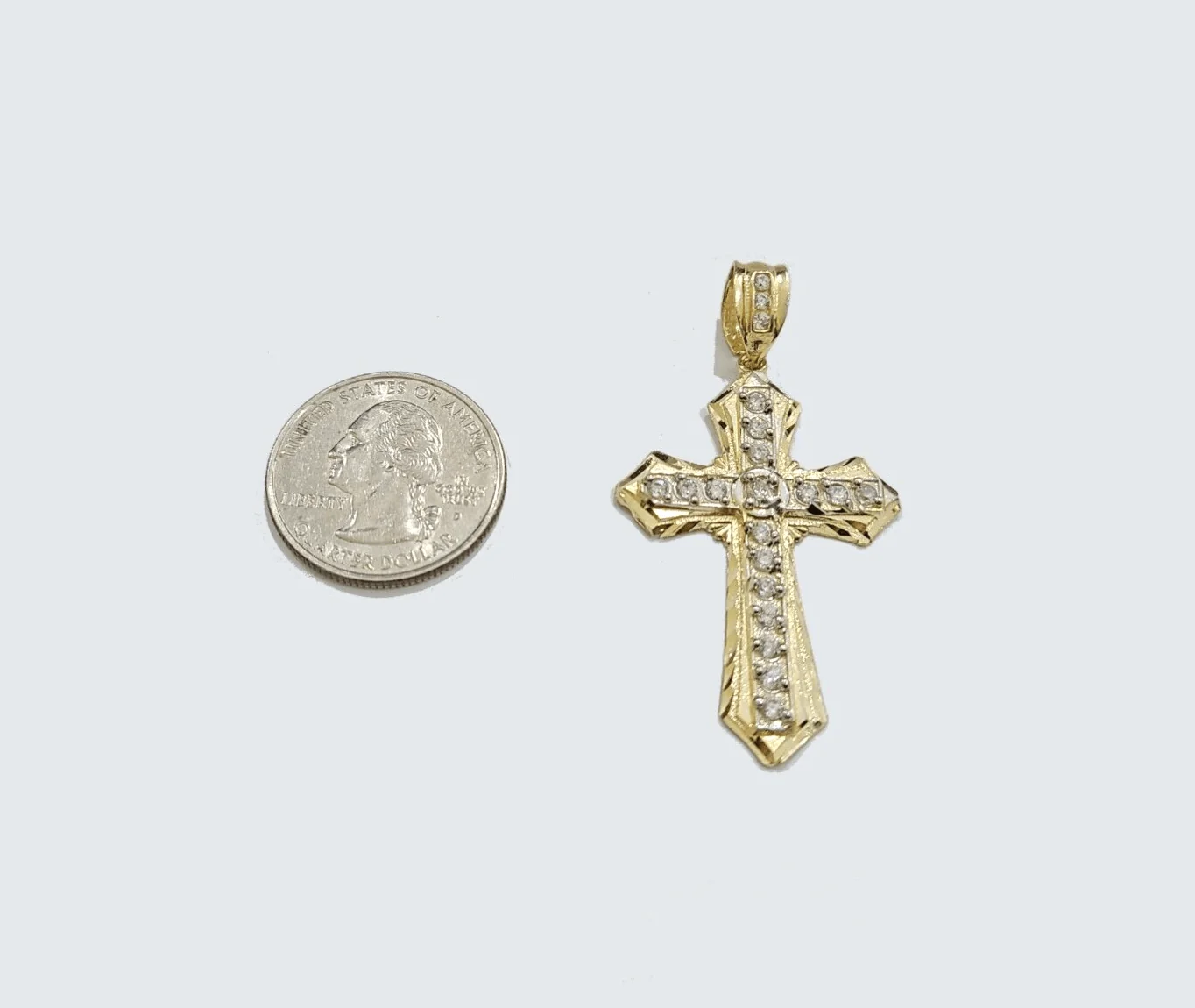 Real 10k Yellow Gold Miami Cuban Chain 5mm 26" inch Necklace Jesus Cross Charm - Image 8