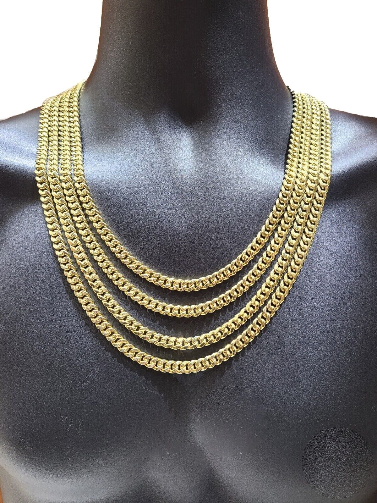 Real 10K Yellow Gold Miami Cuban Chain 7mm Necklace  20-30'' Inches Box 10kt - Image 2