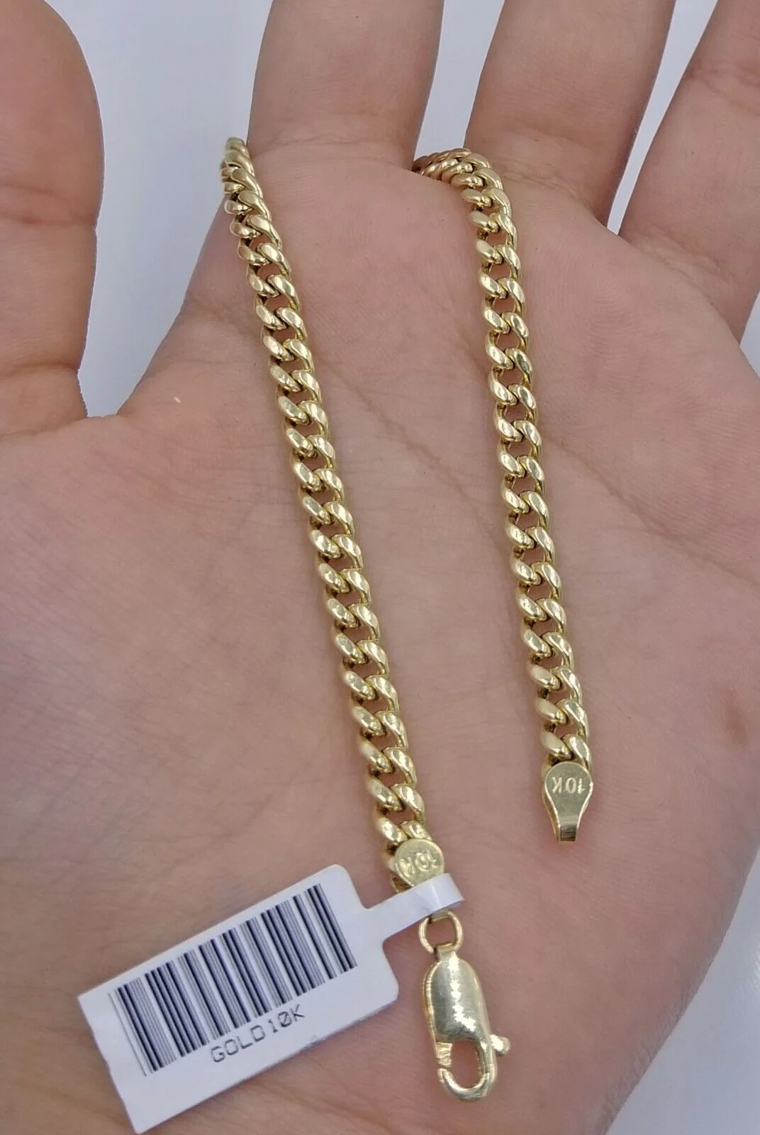 Real 10k Yellow Gold Miami Cuban Link 4mm Bracelet 8" Men  Women  10kt - Image 2