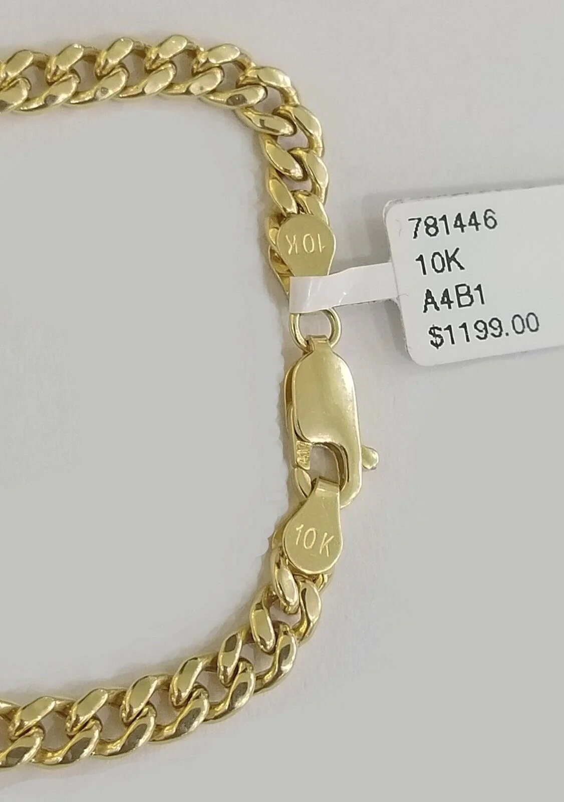 Real 10k Yellow Gold Miami Cuban Link 4mm Bracelet 8" Men  Women  10kt - Image 5