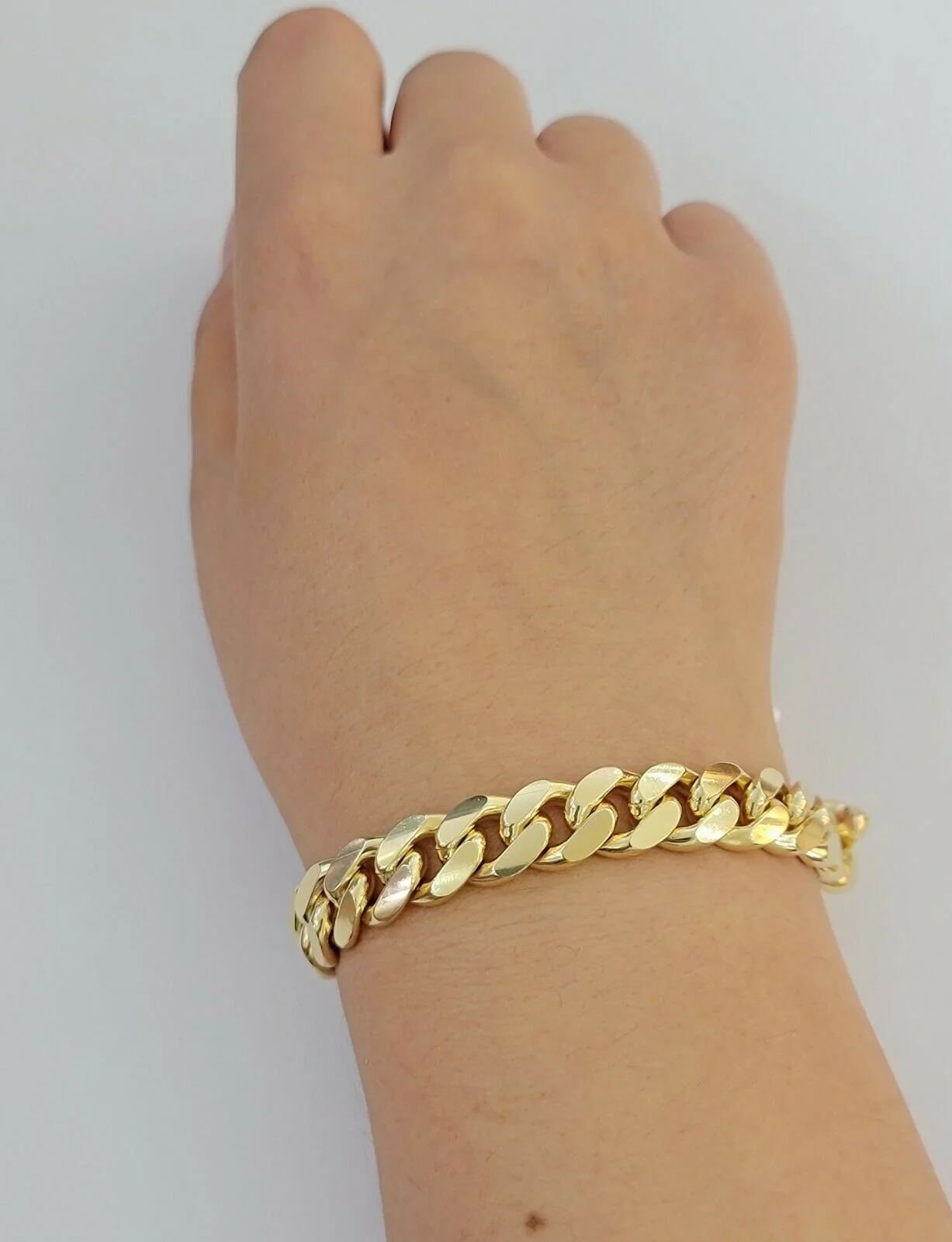 Real  10K Yellow Gold Miami Cuban Link Bracelet 11mm "9, Men's 10kt Strong SOLID - Image 7