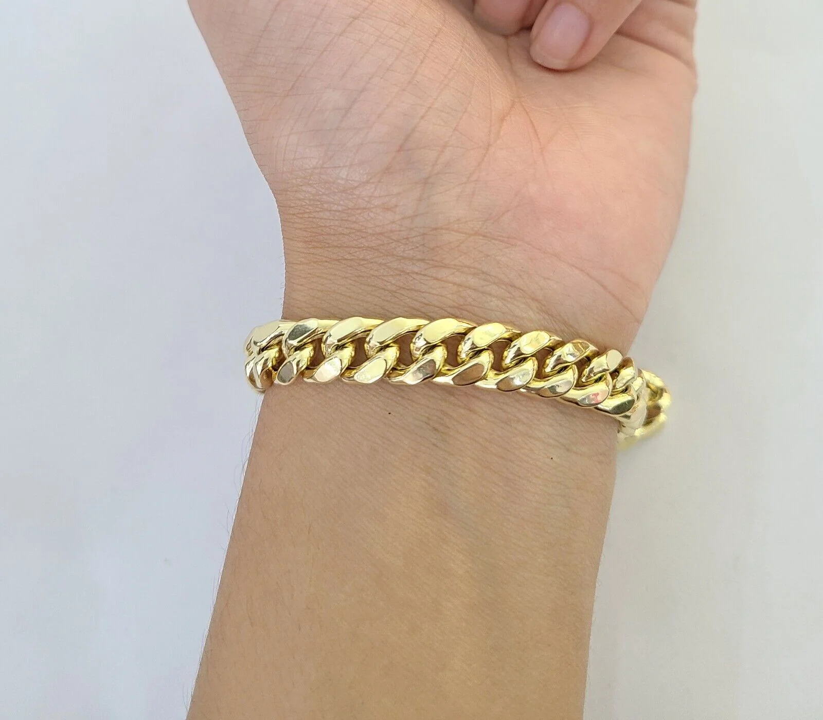Real 10k Yellow Gold Miami Cuban Link Bracelet 9 Inch 8mm  Box Lock Clasp Link - Image 2
