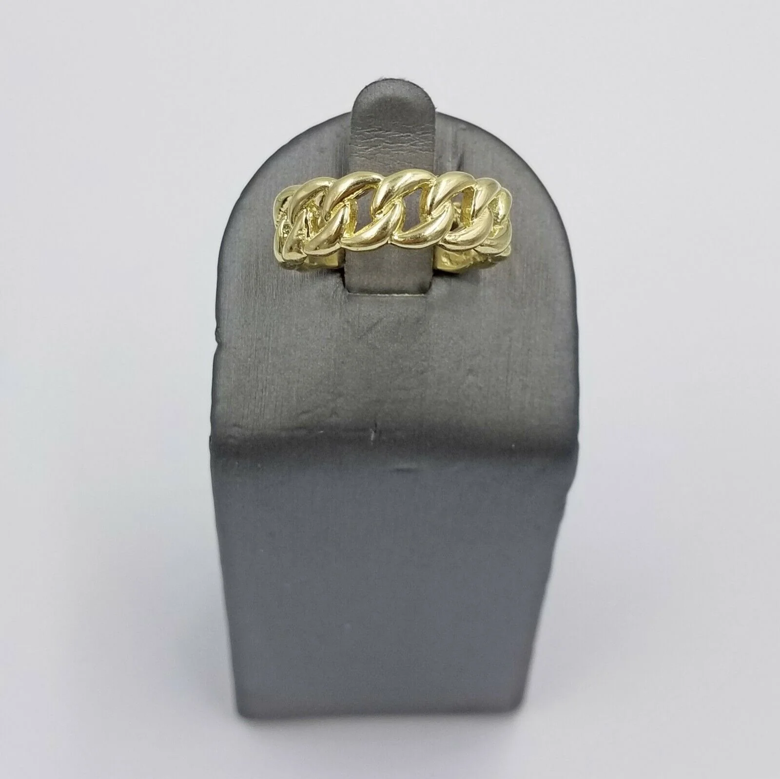 REAL 10K Yellow Gold Miami Cuban Ring Band Style Sizable Rings Men Women Pinky All Sizes - Image 5