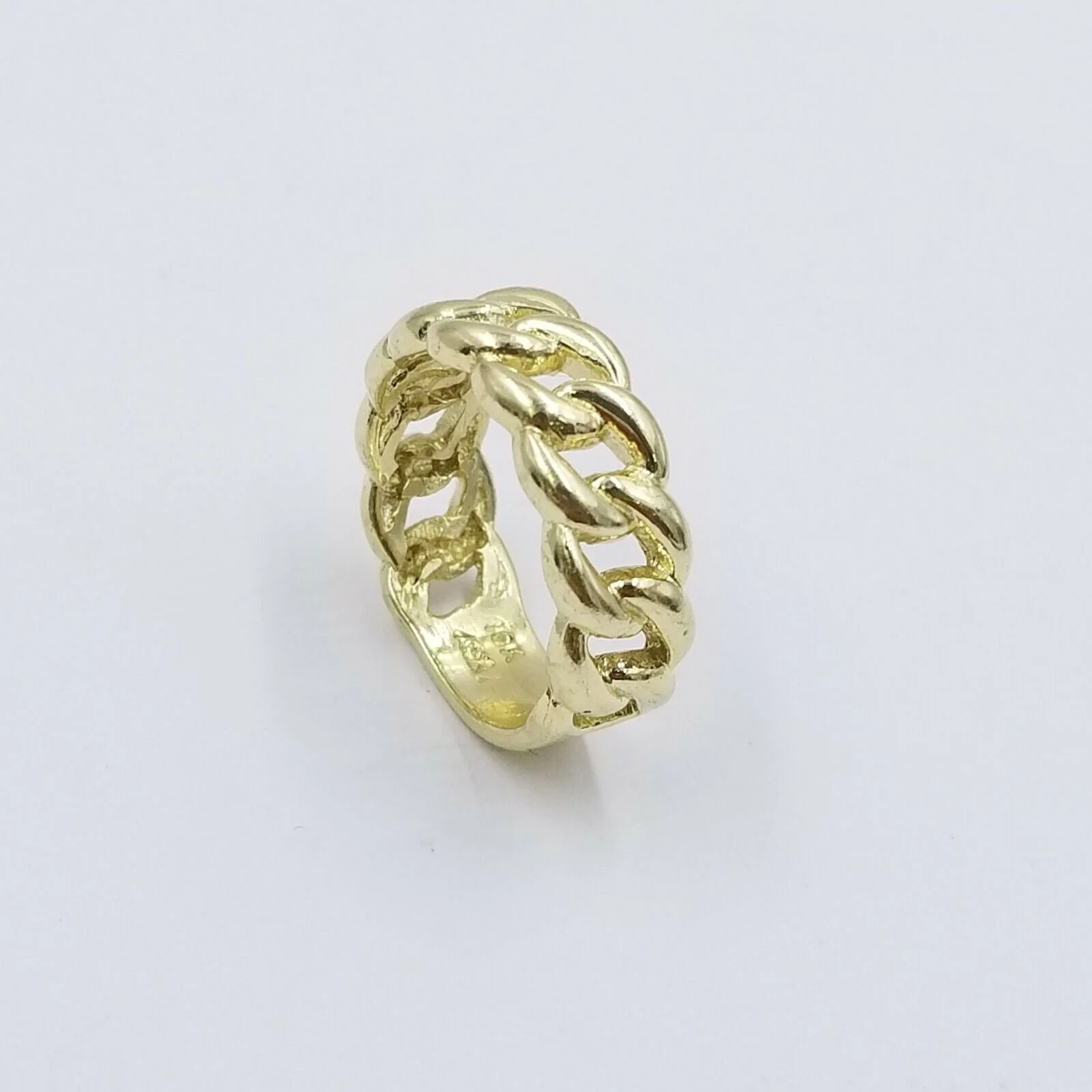 REAL 10K Yellow Gold Miami Cuban Ring Band Style Sizable Rings Men Women Pinky All Sizes - Image 7