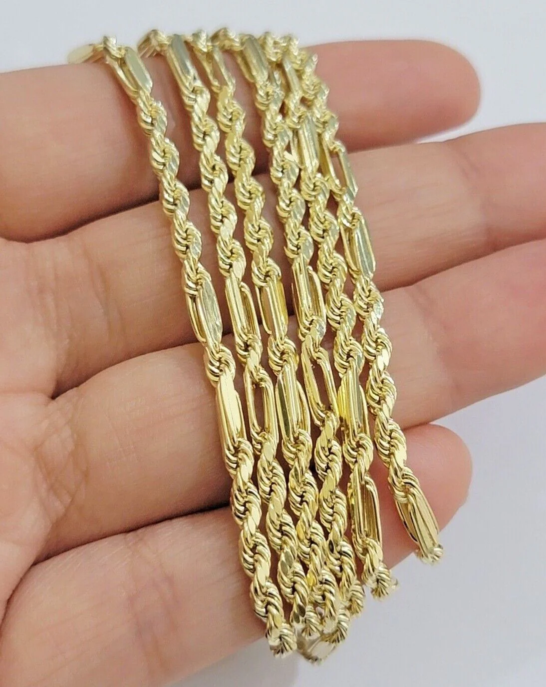 Real 10k Yellow Gold Milano Rope Chain Necklace 18"-24"Inches 3mm 10kt Men Women - Image 11