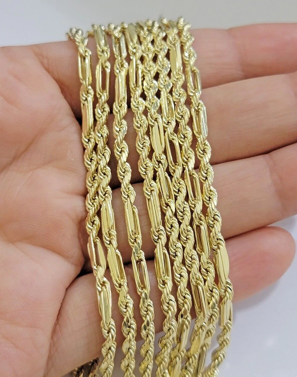 Real 10k Yellow Gold Milano Rope Chain Necklace 18"-24"Inches 3mm 10kt Men Women - Image 9