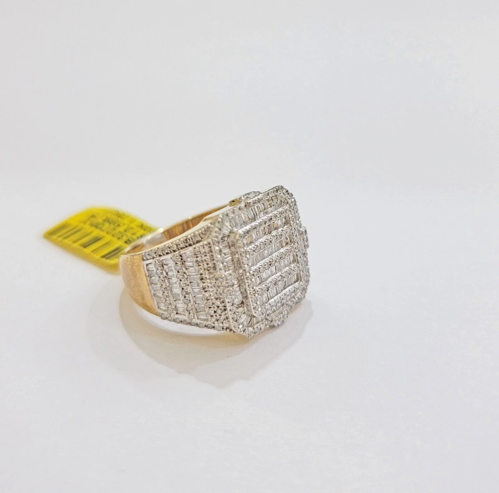 Real 10k Yellow Gold Natural Diamond Men Ring Round Baguette Dia Style Free Ship All Sizes - Image 3