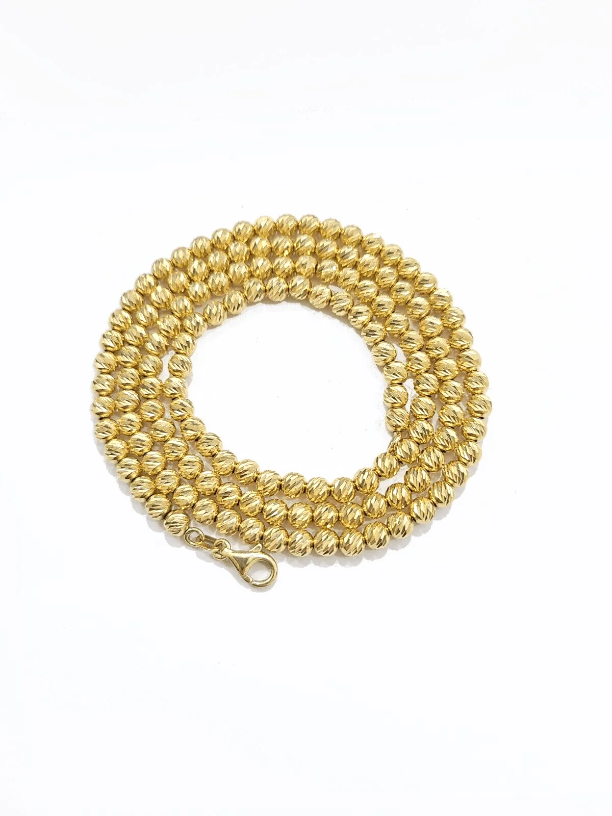 Real 10k Yellow Gold Necklace 4mm Moon Cut Chain 22'' inches Unisex - Image 3