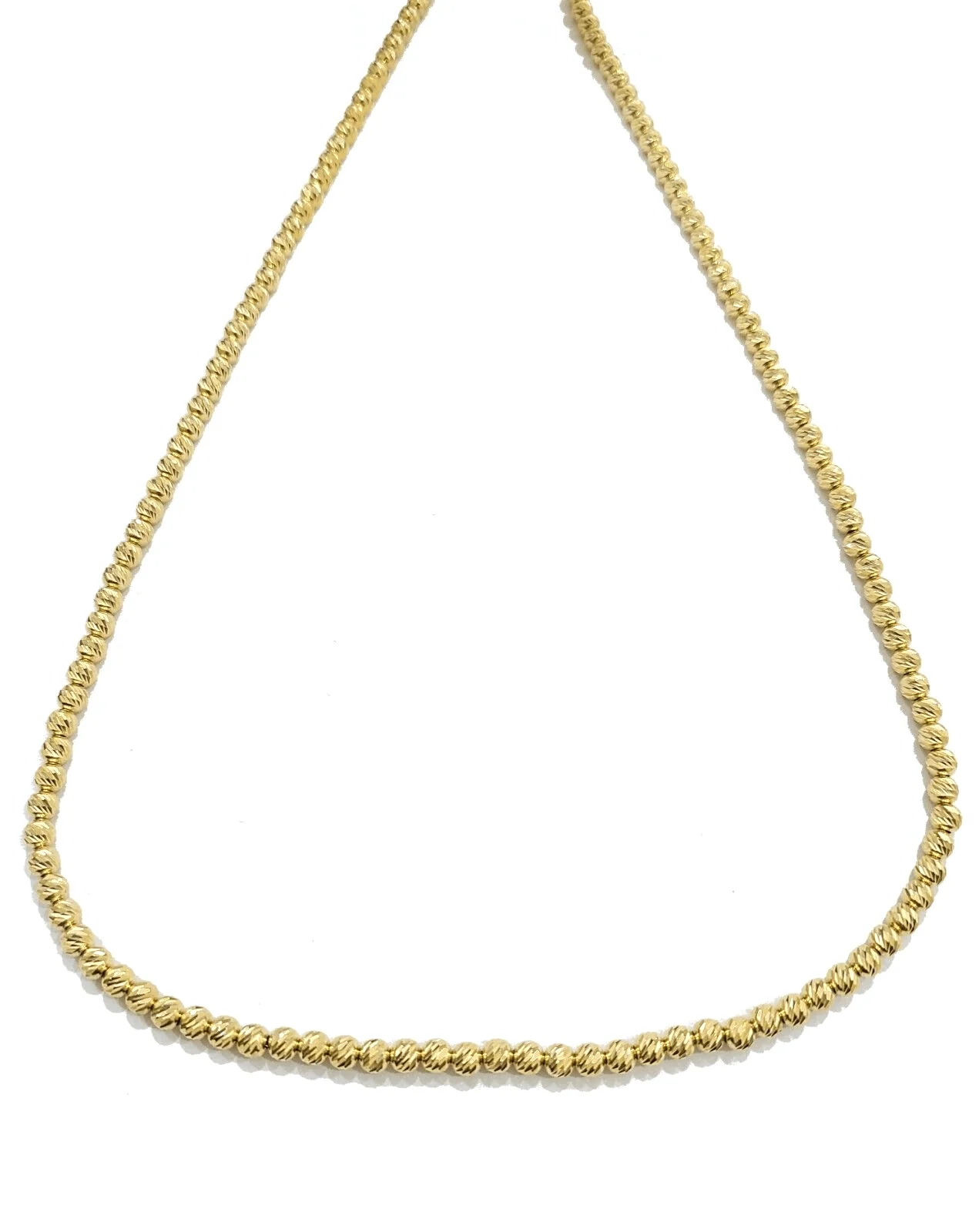 Real 10k Yellow Gold Necklace 4mm Moon Cut Chain 22'' inches Unisex - Image 5