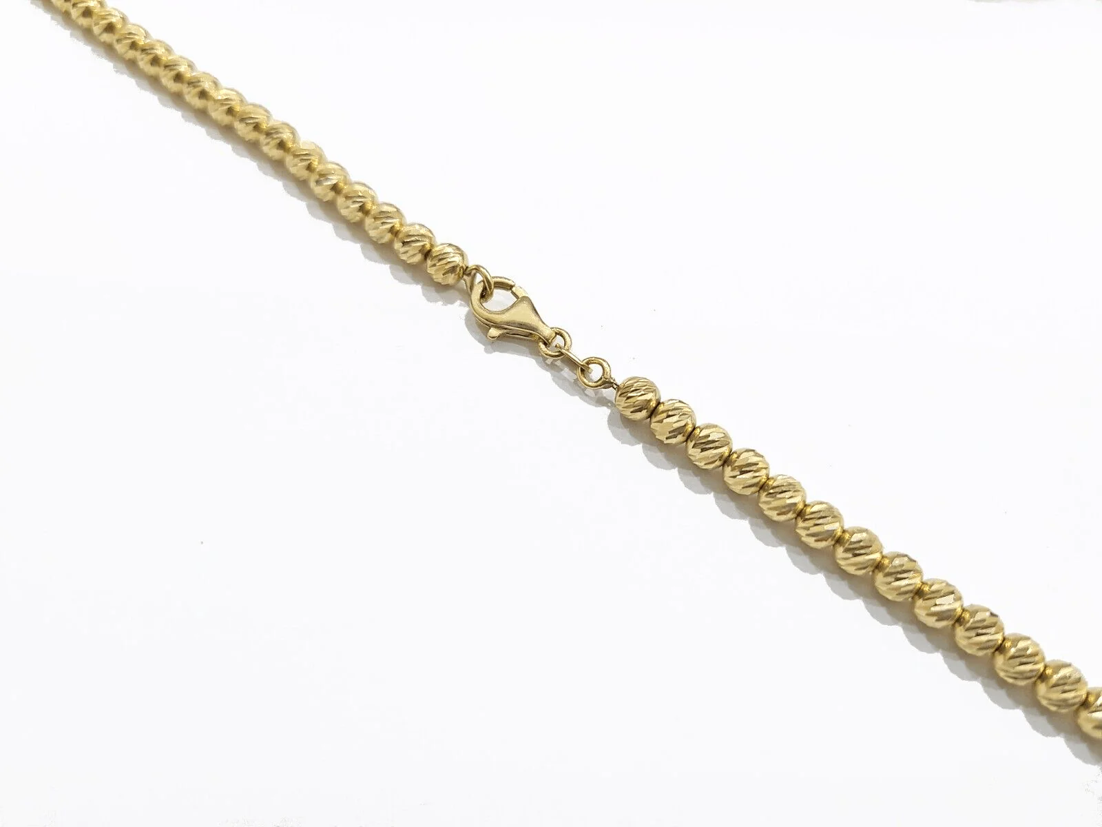 Real 10k Yellow Gold Necklace 4mm Moon Cut Chain 22'' inches Unisex - Image 2