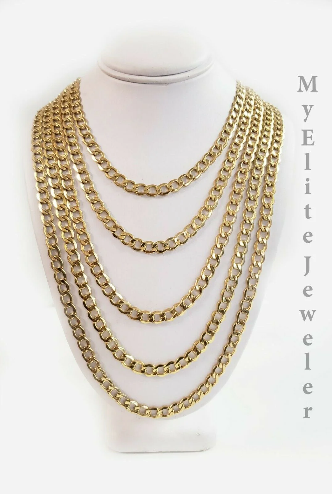 REAL 10k Yellow Gold Necklace 5mm Cuban Curb Link 18" 20" 22 24 26 28 Inch Chain - Image 5