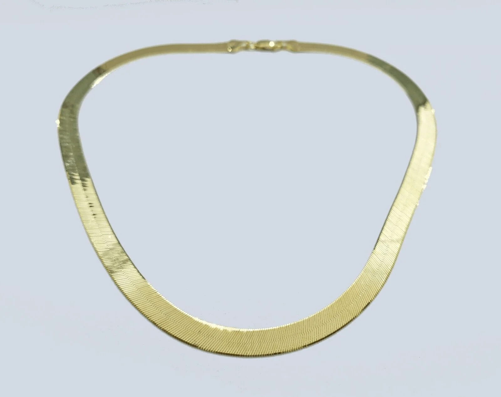 Real 10k Yellow Gold Necklace 8mm Herringbone Chain 18'' inches Unisex - Image 3