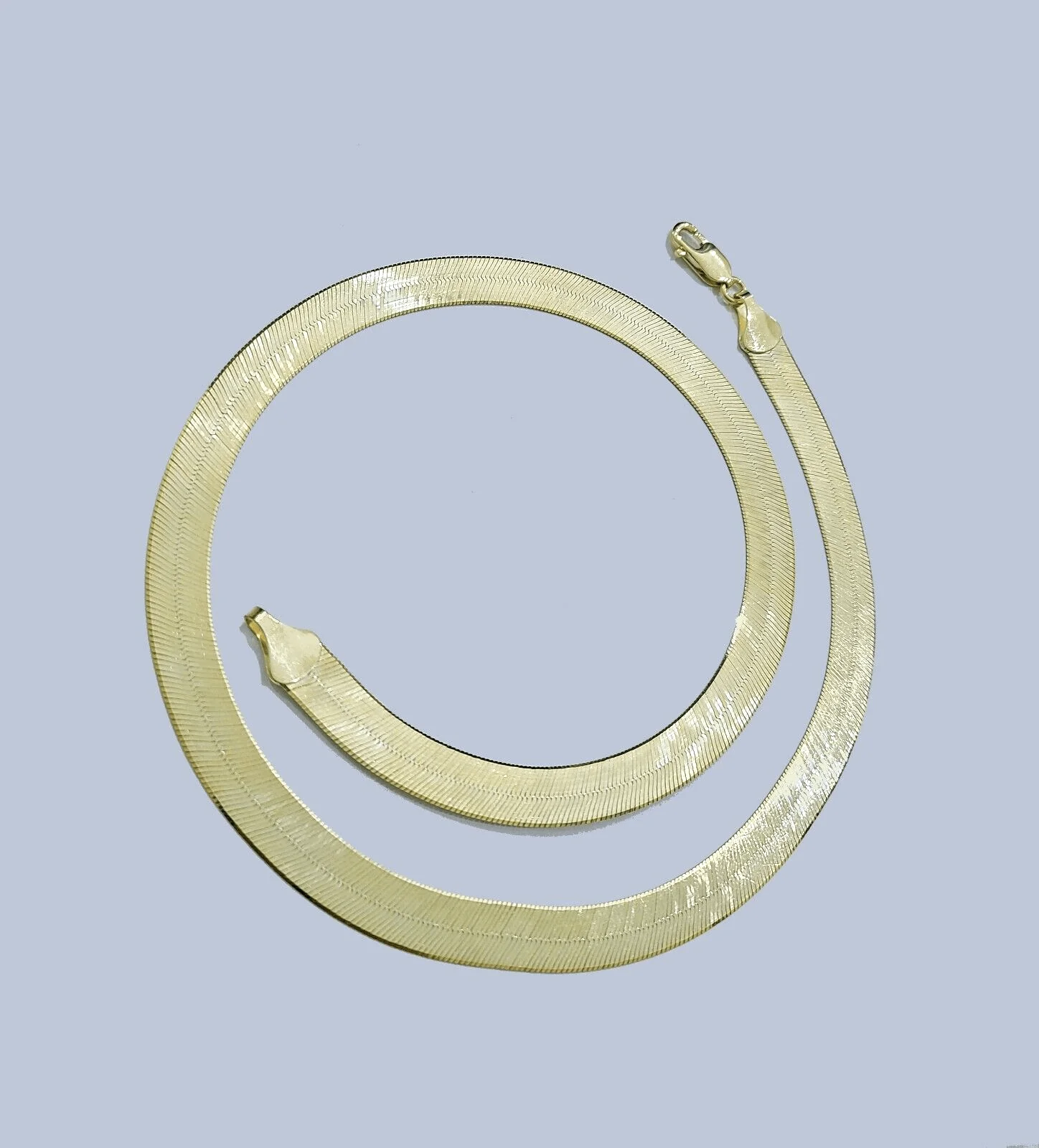 Real 10k Yellow Gold Necklace 8mm Herringbone Chain 18'' inches Unisex - Image 4