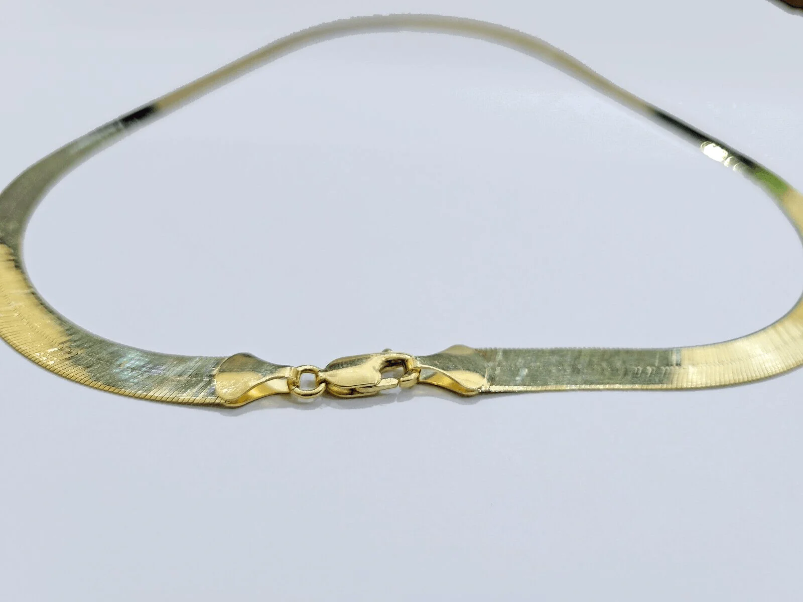 Real 10k Yellow Gold Necklace 8mm Herringbone Chain 18'' inches Unisex - Image 5