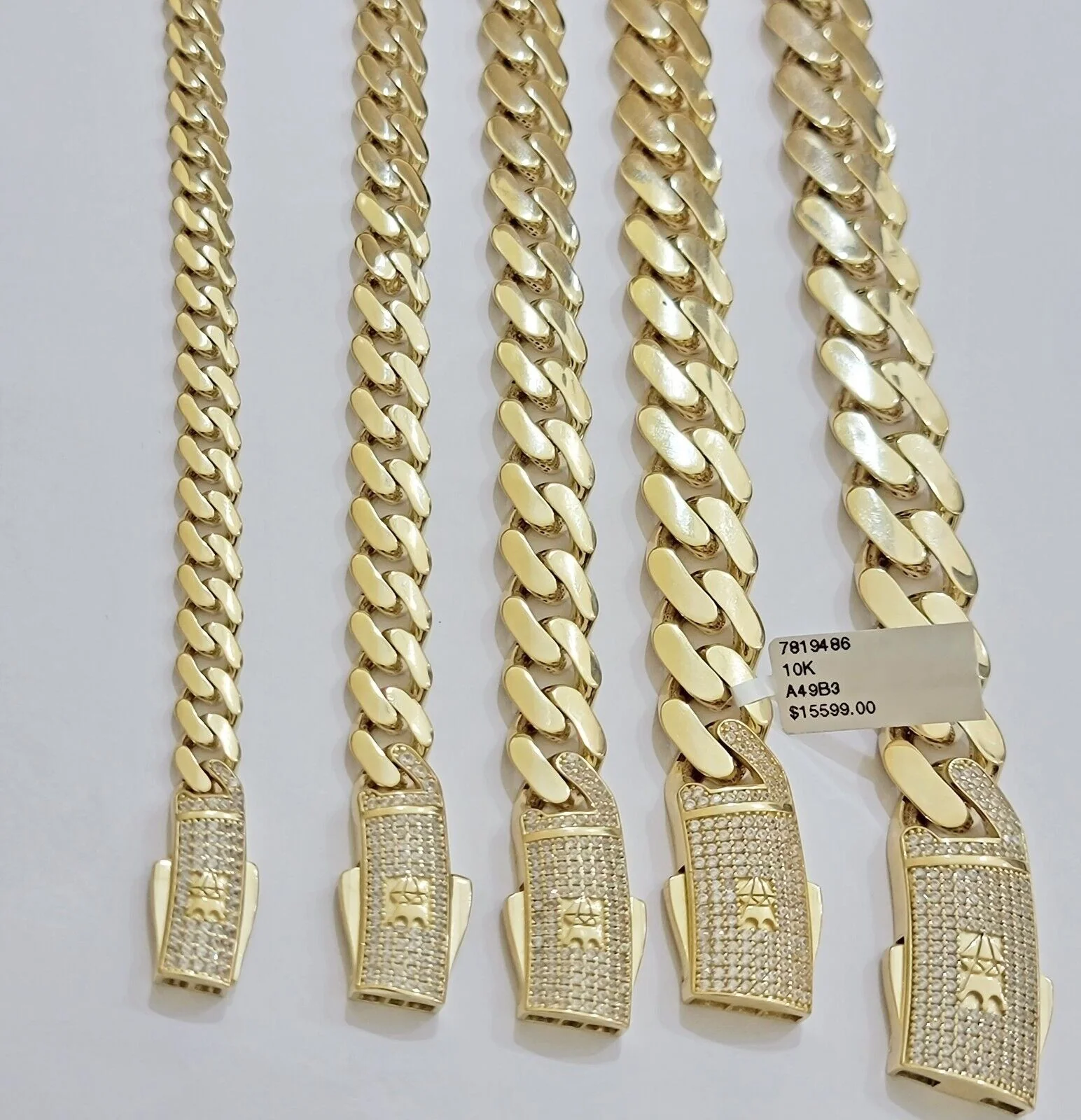 Real 10k Yellow Gold Necklace Link Chain Royal Cuban 7mm- 15mm 20 22 24 26 Inch - Image 3