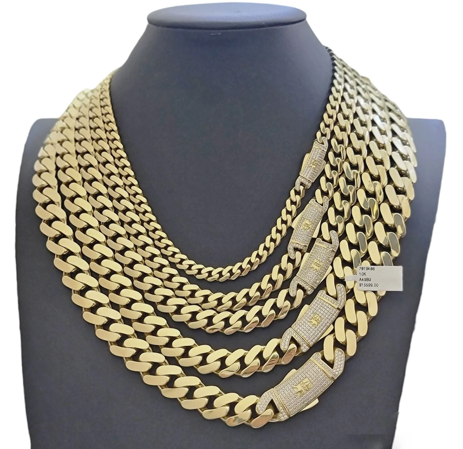 Real 10k Yellow Gold Necklace Link Chain Royal Cuban 7mm- 15mm 20 22 24 26 Inch - Image 4