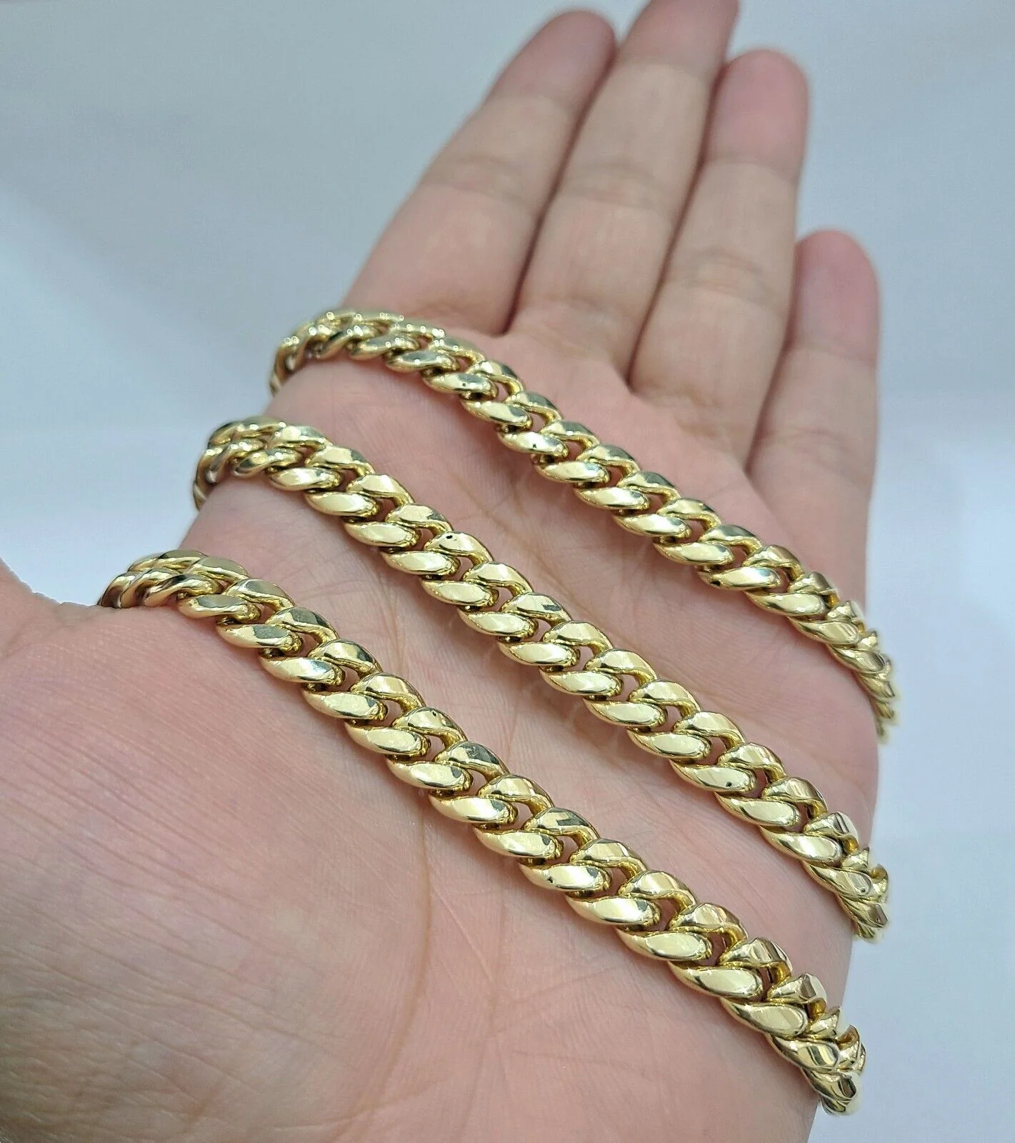 Real 10k Yellow Gold Necklace Miami Cuban Chain 8mm 26" inch 10kt Men's Chain - Image 2