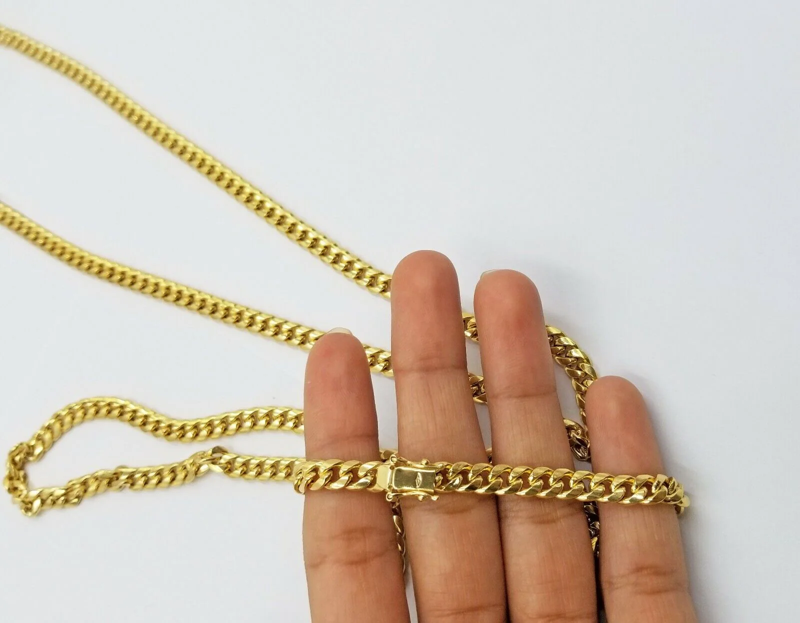 Real 10k Yellow Gold necklace Miami Cuban Link Chain 6mm Mens 10kt 24" Box Lock - Image 8