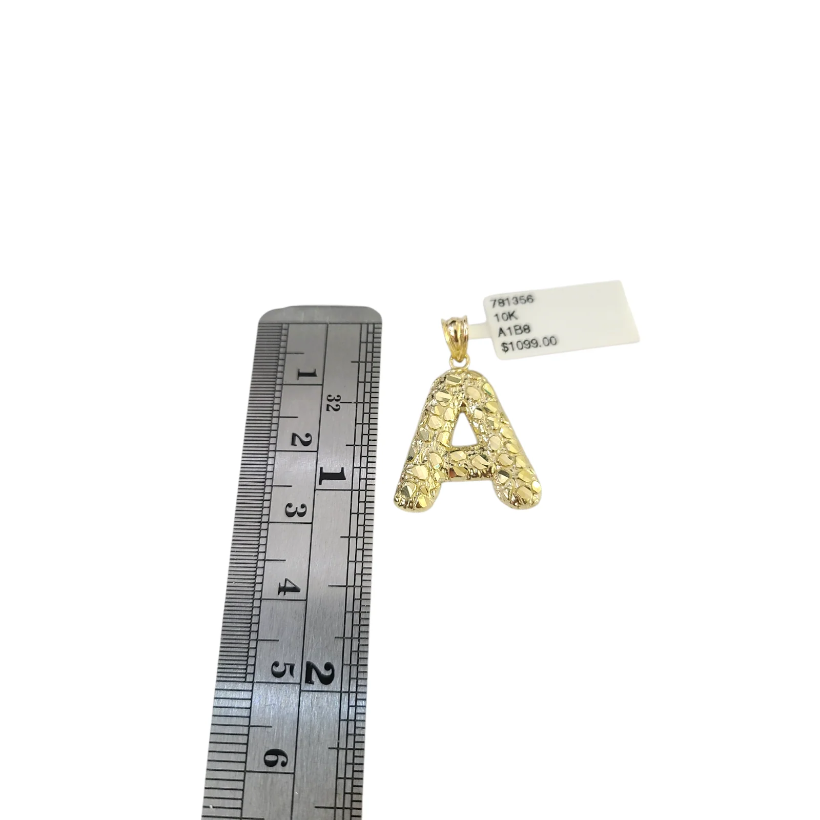 Real 10K Yellow Gold Nugget Alphabet Initials Charm Pendant Genuine 10Kt A to Z - Image 6