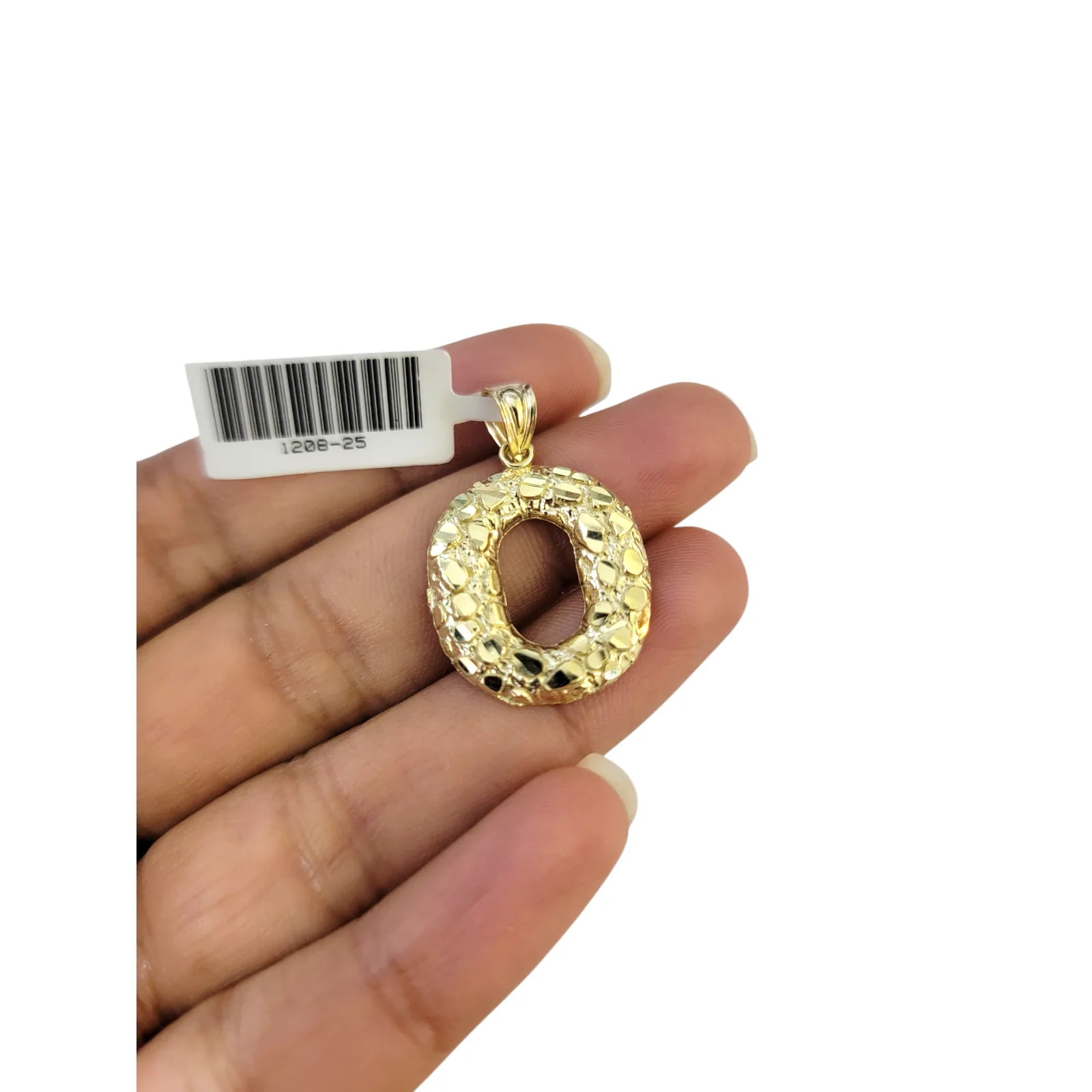 Real 10k Yellow Gold Nugget O Initial Alphabet Charm Pendant 10KT - Image 5