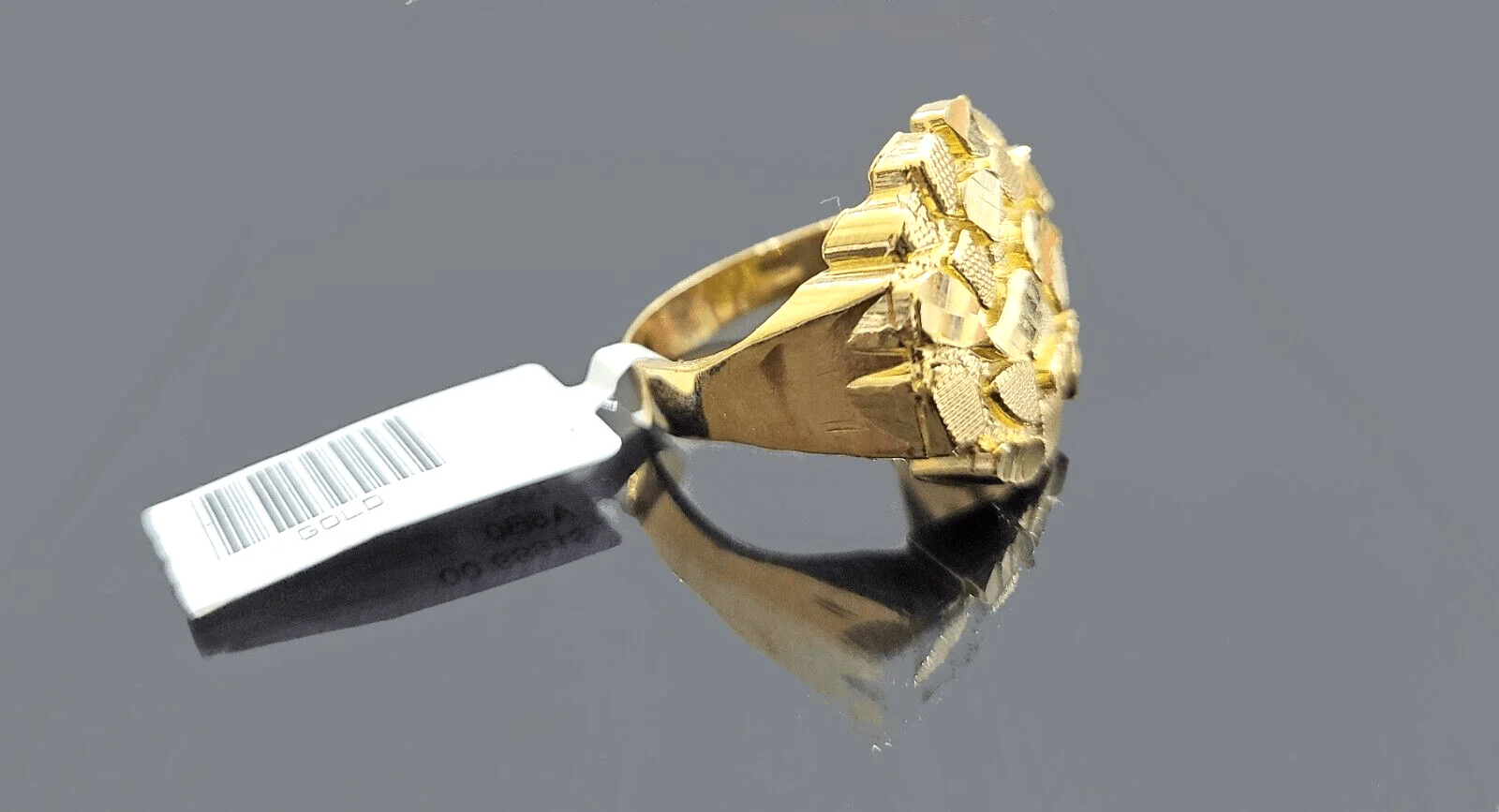 Real 10k Yellow Gold Nugget Ring Band Ring Sizes 6,7,8,9,10,11 & 12 - Image 2